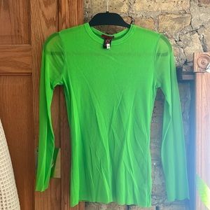 Vintage Jean Paul Gaultier long sleeve mesh Green Shirt
